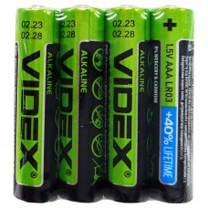 Батарейка лужна Videx Alkaline LR3 AAAx4 LR03/AAA блістер 4 штуки мініпальчики блістер