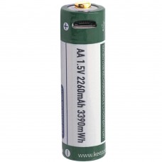 Акумулятор Keeppower AA 14500 1,5В 2260 mAh з microUS Зелений з білим