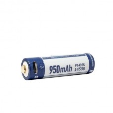 Акумулятор Keeppower P1495U 14500 3.6 V 950 mAh microUSB Синій з білим