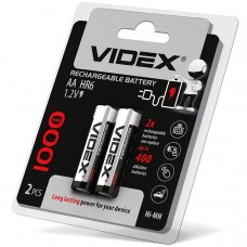 Акумулятори пальчикові Videx HR6/AA Ni-MH на 1000mAh 2 шт