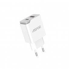 Мережевий зарядний пристрій Aspor A826 PD (20W/USB/Type-C)- білий