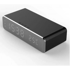 Бездротова зарядка з LED годинником TWS Fast wireless charger&clock 10W Чорна