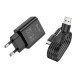 Мережевий зарядний пристрій Avantis A820 (1USB/2.4A) + USB кабель Type-C- чорний