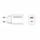 Мережевий зарядний пристрій Aspor A806 Fast Charger (USB/USB-C/3A/33W)- білий