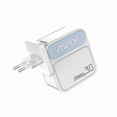 Мережевий зарядний пристрій Aspor A828 Fast Charger (18W QC3.0 1USB/3A)- білий
